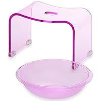 バスチェア　風呂椅子　アクリル　バスチェア洗面器セット35cm　クリアラベンダー Amazon｜Kuai 風呂椅子 洗面器 セット 高さ 20cm バスチェア